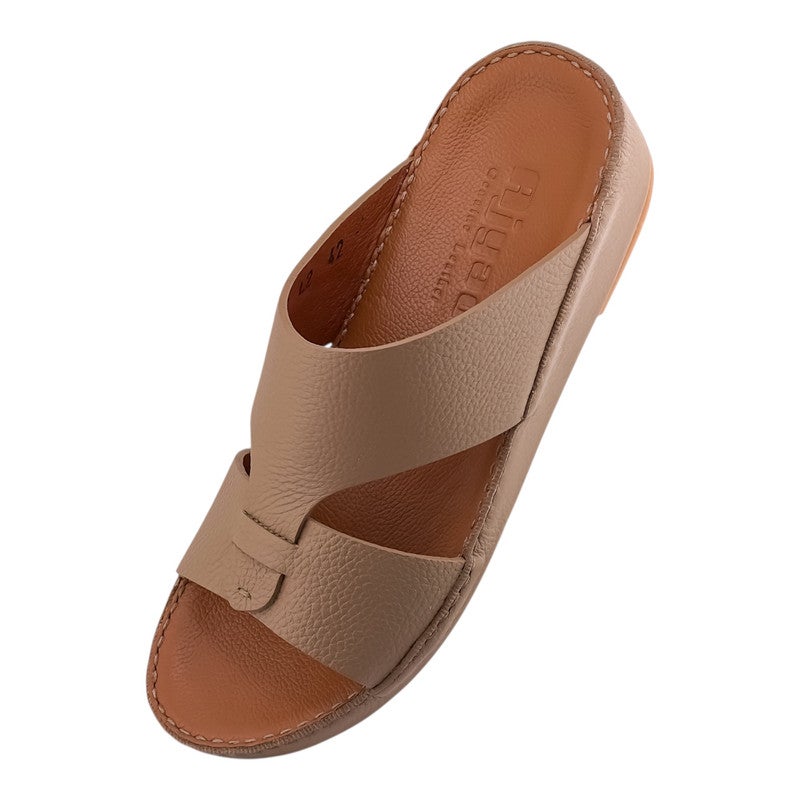 AJYAD Handmade Arabic Sandals For Men | Outdoor Mens Slippers | Everyday Flip Flops Open Toe | Arabic Genuine Shamwa Leather | New Design | Tan Footbed | Comfortable & LightWeight - Image 3